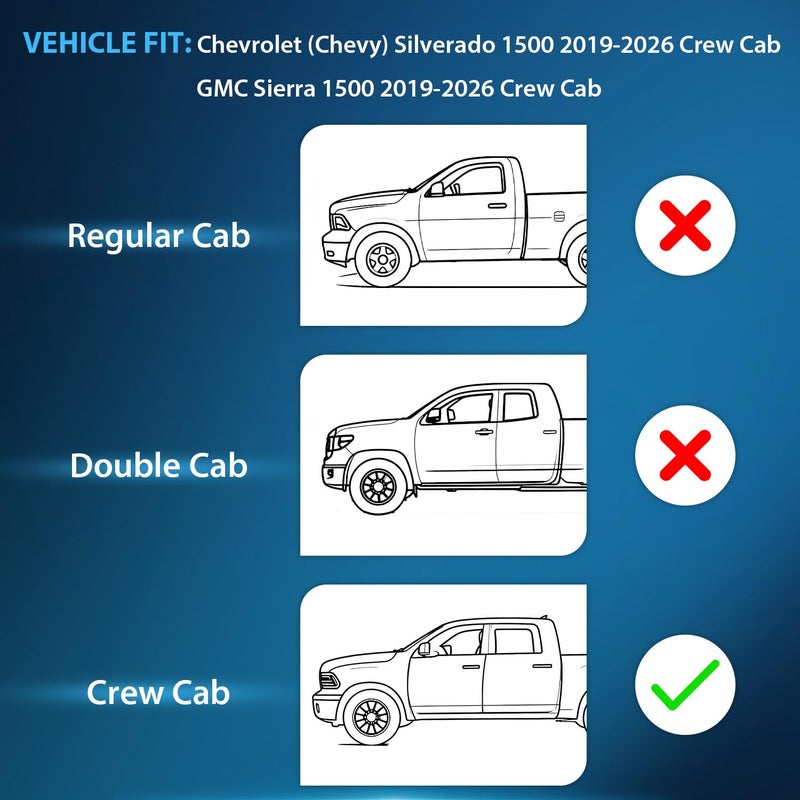 Nilight in-Channel Window Visors for 2019â€“2026 Chevy Silverado 1500 & GMC Sierra 1500 Crew Cab, Rain Guards Vent Visors for Fresh Air in Rain, Car Wash Safe, Reduce Fog & Wind Noise-4pcs - Image 5