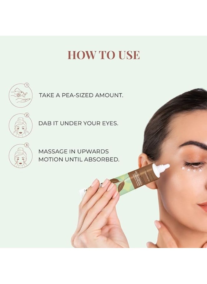 Just Herbs Just Herbs Nourishing Under Eye Gel Cream for Dark Circles, Eye Puffiness, Fine Lines & Wrinkles with Green Tea & Carrot Seed -For Men & Women 20 gm  - Image 3
