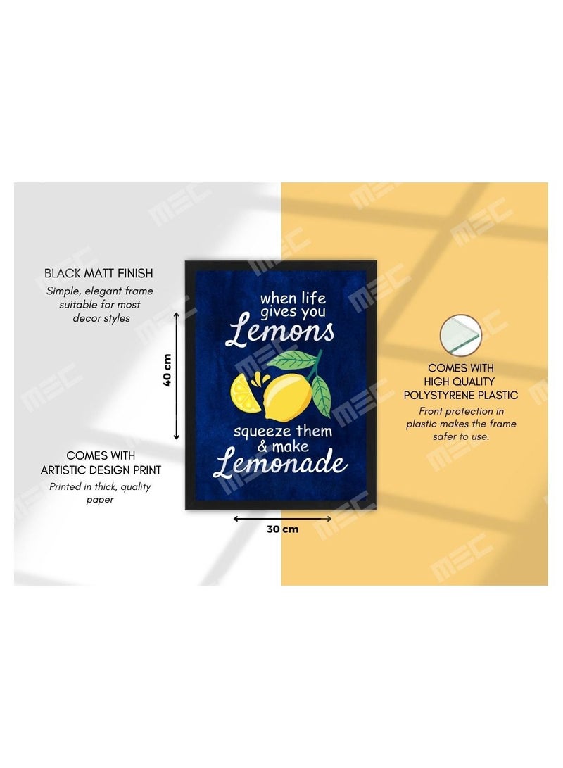 إم إي سي مجموعة من قطعتين عندما تعطيك الحياة ليمون تضغط عليهم وتصنع إطار ملصق تصميم عصير الليمون 30x40 سم - Image 4