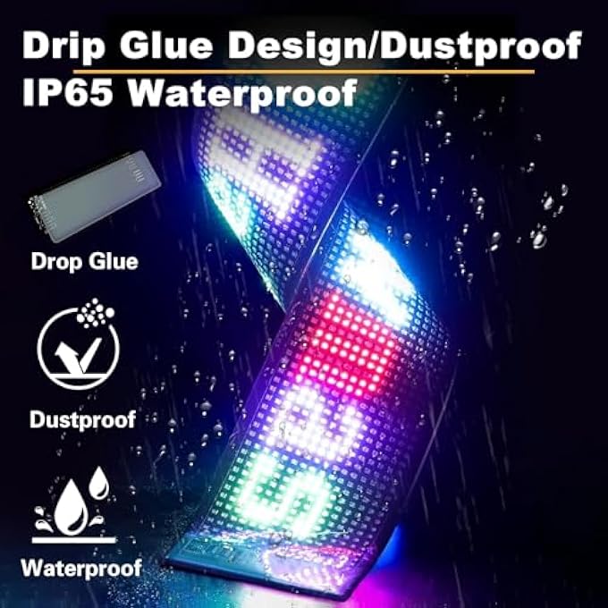 كاست ويف لافتات إعلانية قابلة للبرمجة بإضاءة ليد قابلة للتمرير، 24×5، مرنة، USB 5 فولت، تحكم بالتطبيق، نمط نص مخصص، رسوم متحركة، لوحة عرض مرنة قابلة للبرمجة للمتجر، السيارة، البار، الحفلات، المهرجانات، 16×96 ليد - Image 3