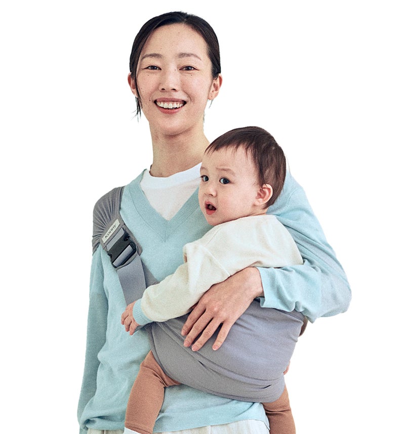 Konny Baby Carrier Hip Seat Dual Support Toddler Hip Carrier Adjustable Wraps Sling Wearable One Size Fits All Baby Essentials for 6 to 48 Months up to 44 lbs Blue Grey - Image 2