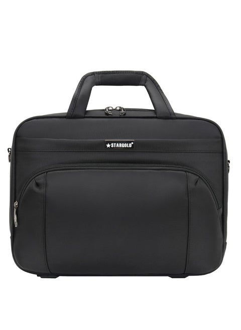 Laptop Bag, Premium 15.6" Business Briefcase With Multiple Compartments, Padded Shoulder Strap, And Water-Resistant Material, Black