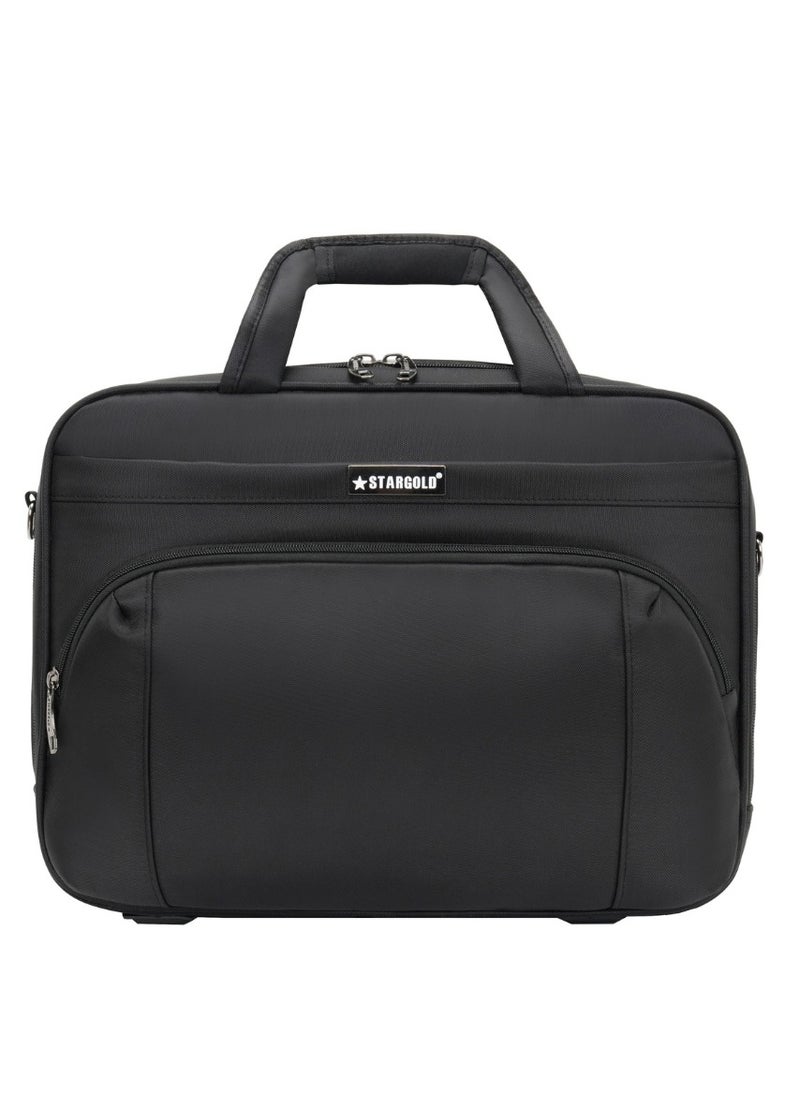 Stargold Laptop Bag, Premium 15.6" Business Briefcase With Multiple Compartments, Padded Shoulder Strap, And Water-Resistant Material, Black  - Image 1