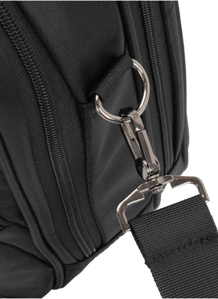 Laptop Bag, Premium 15.6" Business Briefcase With Multiple Compartments, Padded Shoulder Strap, And Water-Resistant Material, Black