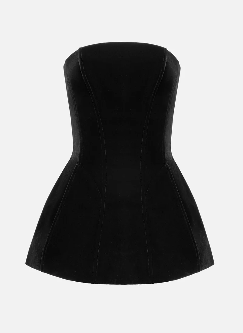 ليتشي كورسيه من المخمل بدون حمالات