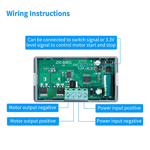 EC Buying ZK-BMG DC Motor Speed Controller, DC Motor Controller 9V-60V/12A/500W DC Encoder, PWM Control Adjustable Speed Variable Rotary Switch PWM Signal Generator Module - Image 5
