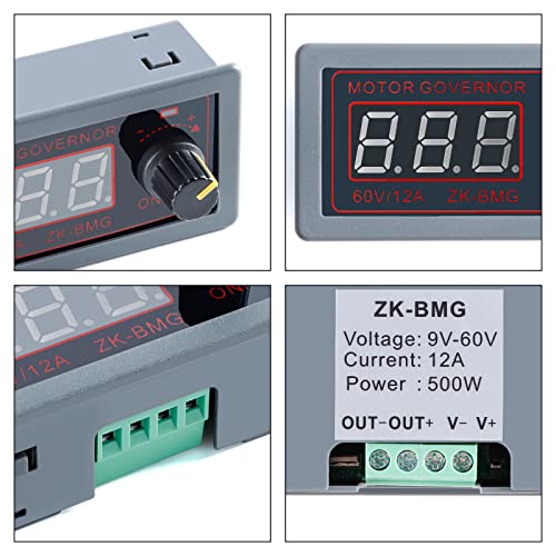 EC Buying ZK-BMG DC Motor Speed Controller, DC Motor Controller 9V-60V/12A/500W DC Encoder, PWM Control Adjustable Speed Variable Rotary Switch PWM Signal Generator Module - Image 3