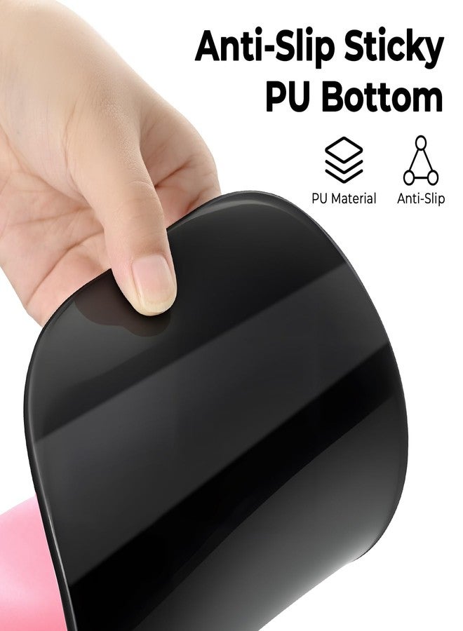 EooCoo Pink Ergonomic Mouse Pad with Gel Wrist Support, Office Decor for Women, Middle Concave Design for Relieve Wrist Pain, Lycra Surface Smooth Control, Non Slip PU Base, Portable Mousepad - Image 2