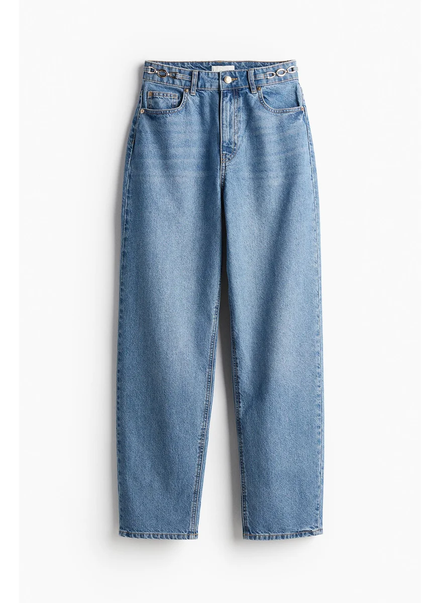 H&M Chain-Detail Tapered Jeans