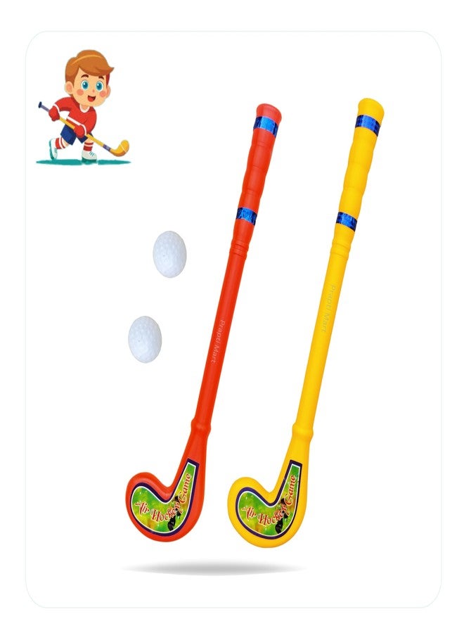 VIDHYAPATI ENTERPRISES Plastic Hockey Sticks with Ball Combo for Kids | Small Size Hockey Play Set | Safe, Lightweight & Durable | Indoor & Outdoor Fun | Sports Hockey Toy | Combo 2 Pcs | Age 1-4 Years (Red, Yellow) - Image 5