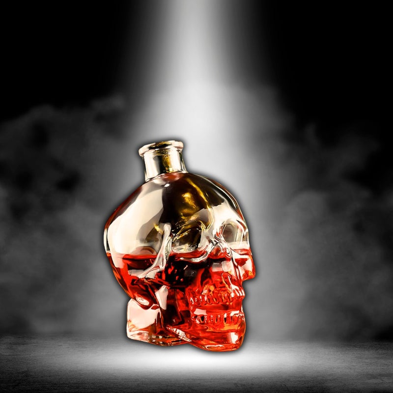 FALKOR The Heavy Glass Skull Crystal Decanter, Skull Wine Bottle, Creative Wine Bottle, Liquor Decanter with Airtight Stopper, Whiskey Decanter, or Home, Bar, Party (750ml)  - Image 2