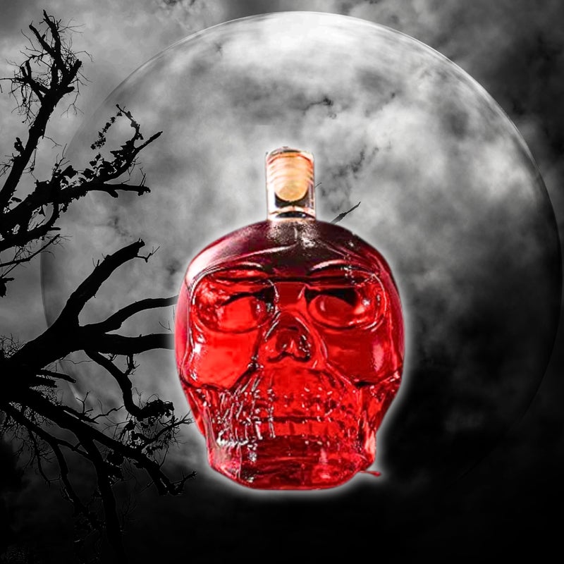 FALKOR The Heavy Glass Skull Crystal Decanter, Skull Wine Bottle, Creative Wine Bottle, Liquor Decanter with Airtight Stopper, Whiskey Decanter, or Home, Bar, Party (750ml)  - Image 5