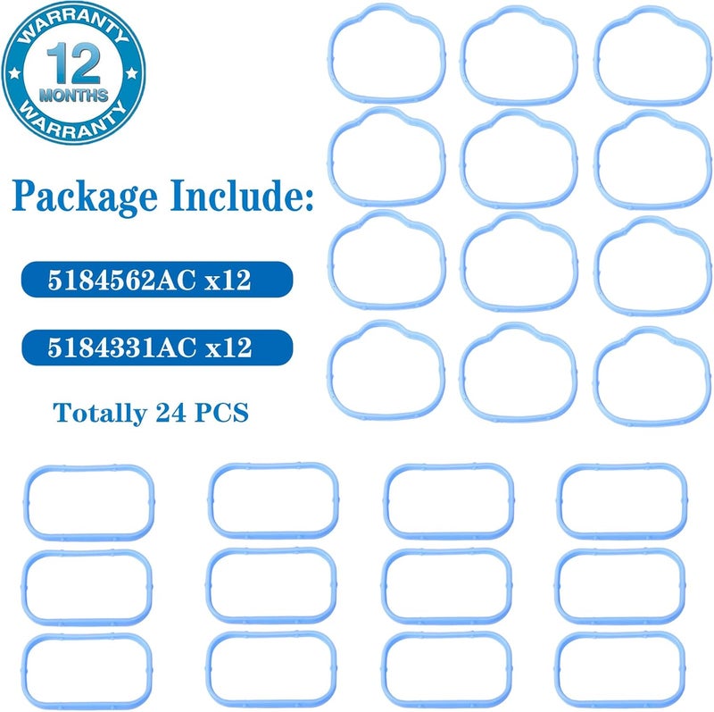 BEONEO MS97204 Intake Manifold Gasket Set for Chrysler, Dodge, Jeep - 24PCS - Image 2
