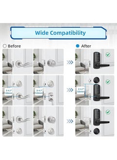 Hihonor Smart Door Lock with Handle Front Door Keyless Entry Door Lock Fingerprint Smart Lock Digital Door Lock with Keypad Biometric Door Lock  - Image 3