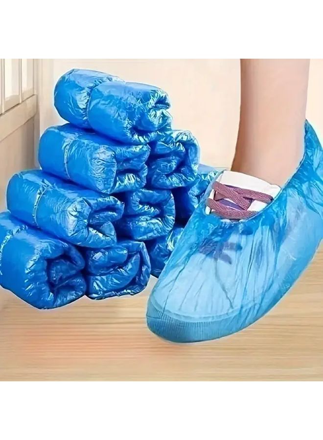 Blue Disposable Shoe Covers 200 Pieces Hygiene Cleaning Supplies For Travel Hotel - Image 1