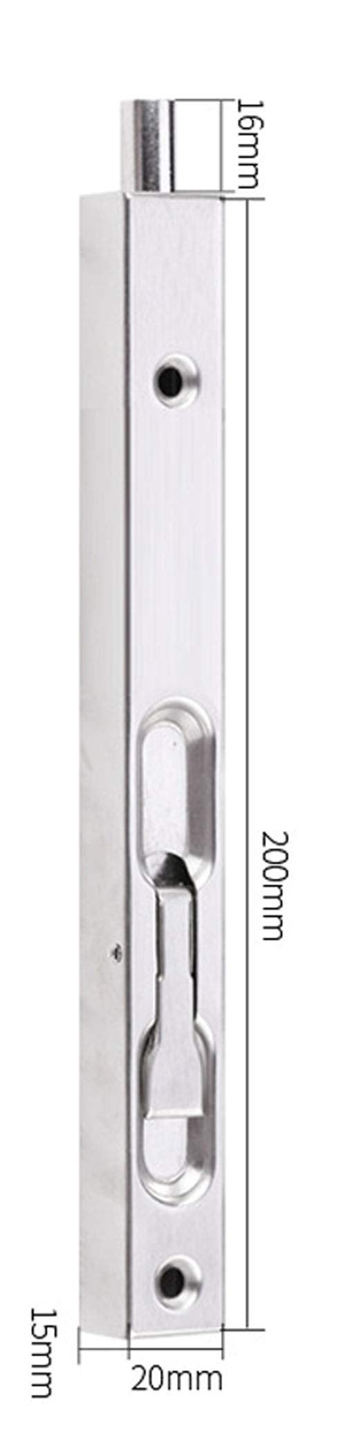 Secfanya 2 Pcs Door Flush Bolt Guard Concealed Slide Bolt Lock - 8 Inch Concealed Security Door Lock for French Doors, Composite Doors,Wood Doors,Double Doors,Dummy Doors，Bolt - Image 2
