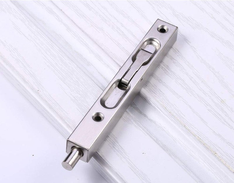 Secfanya 2 Pcs Door Flush Bolt Guard Concealed Slide Bolt Lock - 8 Inch Concealed Security Door Lock for French Doors, Composite Doors,Wood Doors,Double Doors,Dummy Doors，Bolt - Image 5