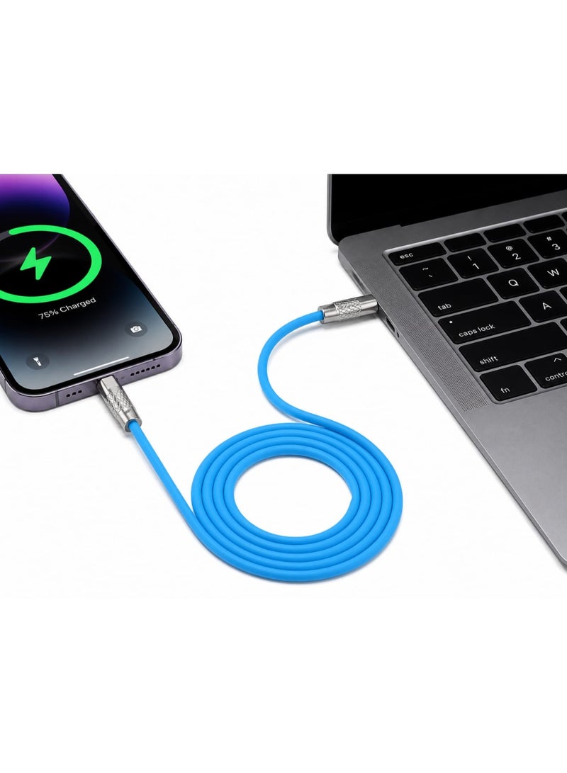 كابل للشحن السريع ونقل البيانات (120 سم) مزود بموصلات USB-C وLightning. متوافق مع أجهزة iPhone وiPad. الطراز RC-C053. - Image 2