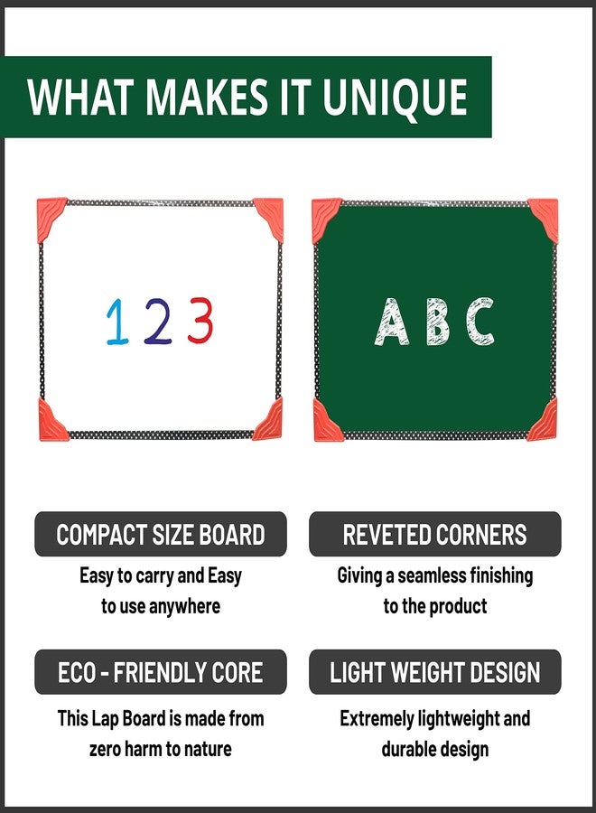 YAJNAS Non Magnetic 8 inch x 11 inch Double Sided White Board and Chalk Board Both Side Writing Boards, One Side White Surface and Reverse Side Green Surface (8x11 Inches (Pack of 2) - Image 4