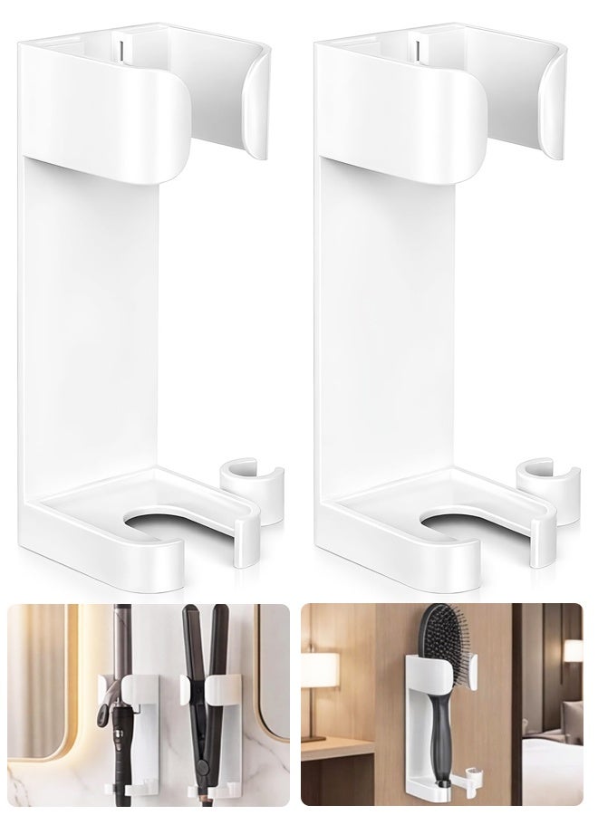 2PCS Wall Mount Hair Tool Organizer For Hair Dryer Curling Iron Straightener Comb - Image 1