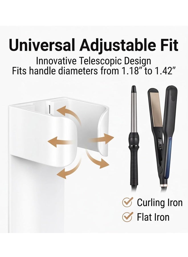 2PCS Wall Mount Hair Tool Organizer For Hair Dryer Curling Iron Straightener Comb - Image 3