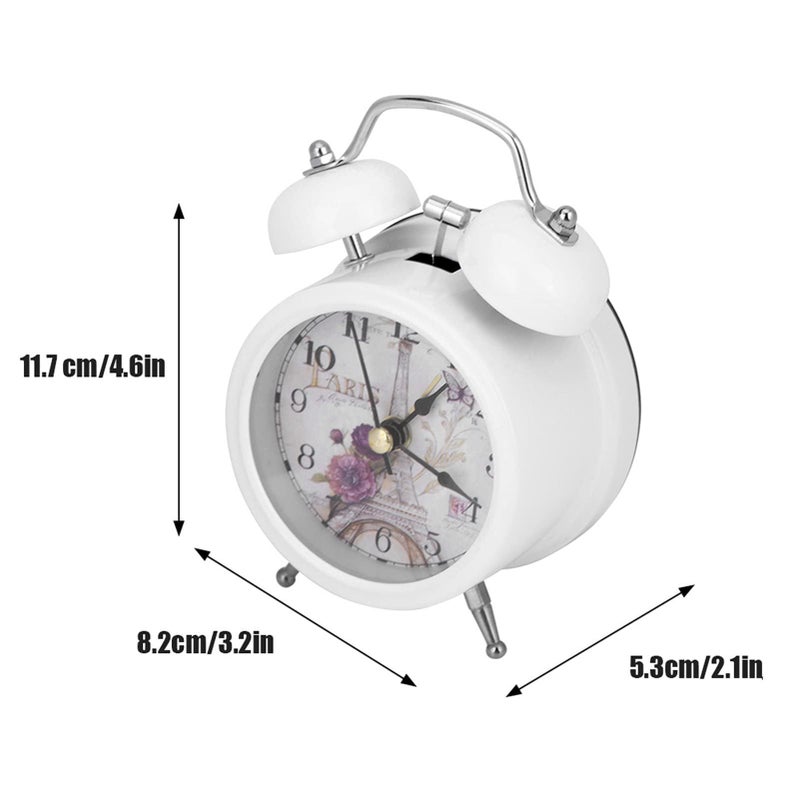 White Mini Metal Digital Alarm Clock with Night Light for Bedroom Students - Image 4