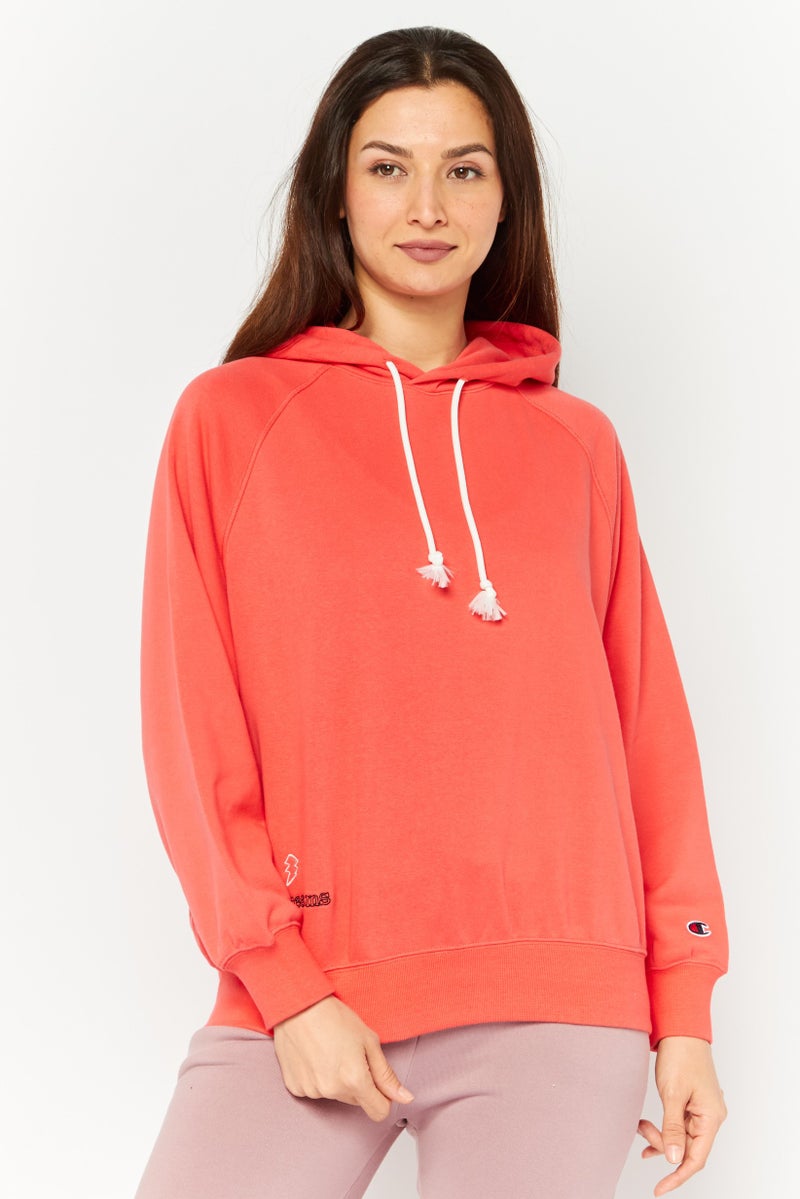 Champion ملابس رياضية نسائية بأكمام طويلة مناسبة، خارجية، بلوزات رياضية، أحمر كورال - Image 1