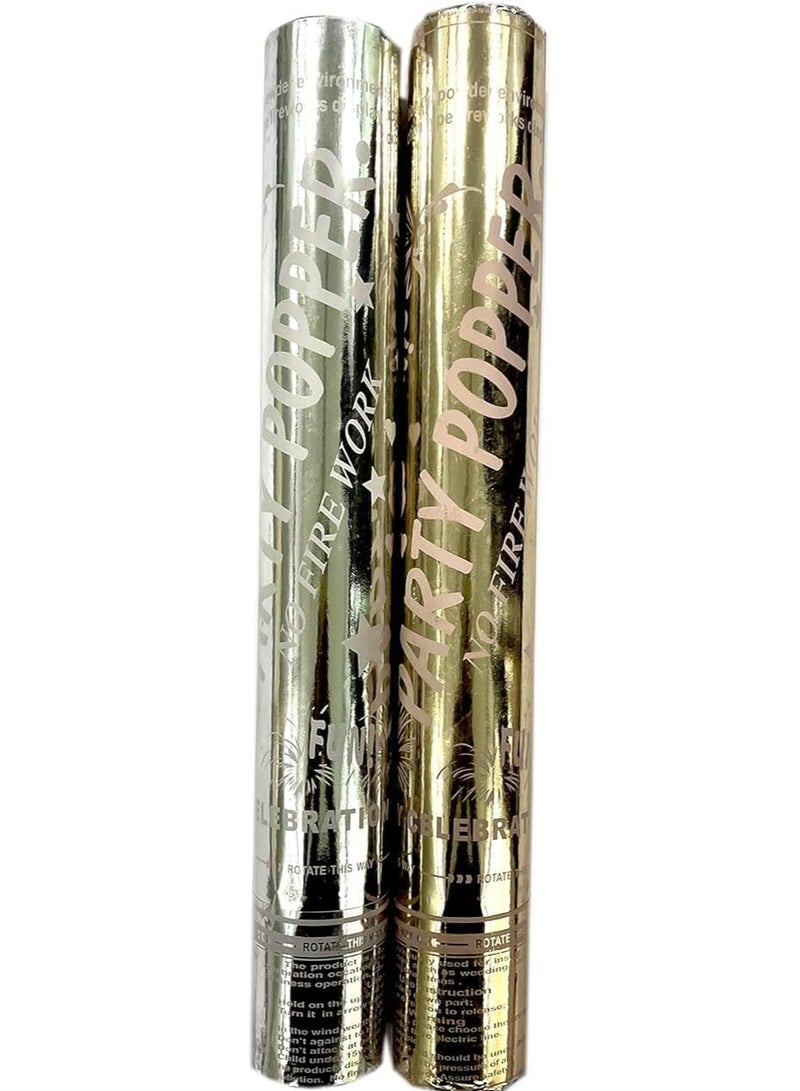 Colored paper firecrackers, very suitable for holidays and occasions, high quality, distinctive and attractive, 2 pieces gold and gold plated, 28 cm, colored paper firecrackers, decorations in attractive shapes, colored paper cannon - Image 3