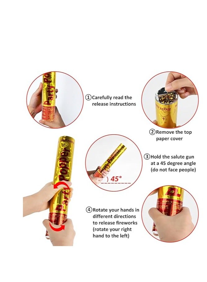 Colored paper firecrackers, very suitable for holidays and occasions, high quality, distinctive and attractive, 2 pieces gold and gold plated, 28 cm, colored paper firecrackers, decorations in attractive shapes, colored paper cannon - Image 4