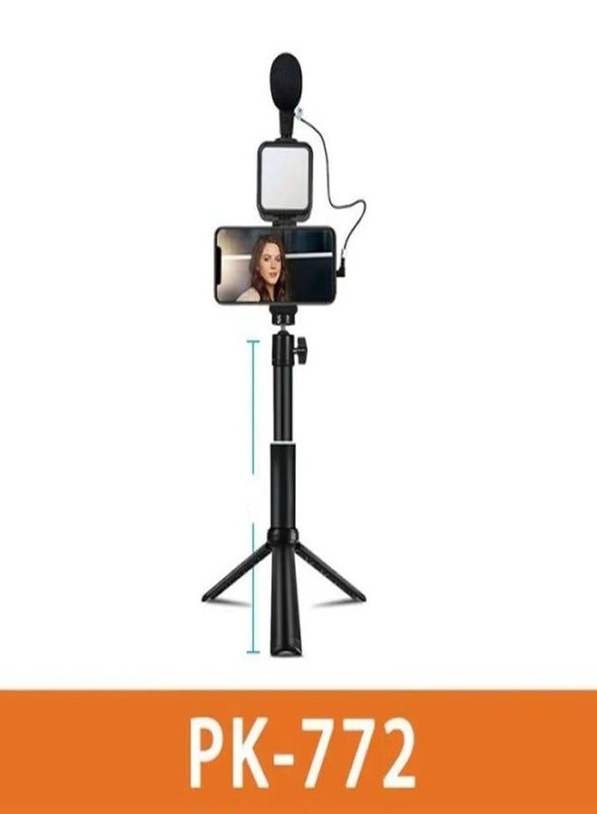 Plokama PK_772 LED Selfie Light & Microphone Kit  Ideal for Vlogging Streaming & Presentations - Image 4