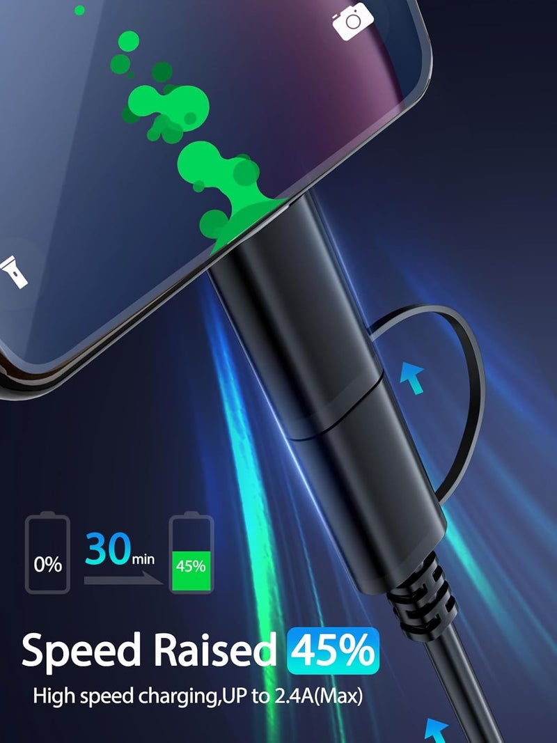شاحن سريع بطول 10 أقدام لجهاز أمازون فاير تابلت، كابل شاحن مايكرو USB وكابل شحن USB-C لجهاز كيندل بيبروايت، فاير إتش دي 10 و8 و7 بلس، ماكس برو، إصدار كيدز، فوياج، تاتش، الجيل التاسع إلى الحادي عشر 2019، 2020، 2021، 2023. - Image 2