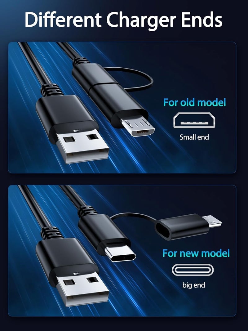شاحن سريع بطول 10 أقدام لجهاز أمازون فاير تابلت، كابل شاحن مايكرو USB وكابل شحن USB-C لجهاز كيندل بيبروايت، فاير إتش دي 10 و8 و7 بلس، ماكس برو، إصدار كيدز، فوياج، تاتش، الجيل التاسع إلى الحادي عشر 2019، 2020، 2021، 2023. - Image 3