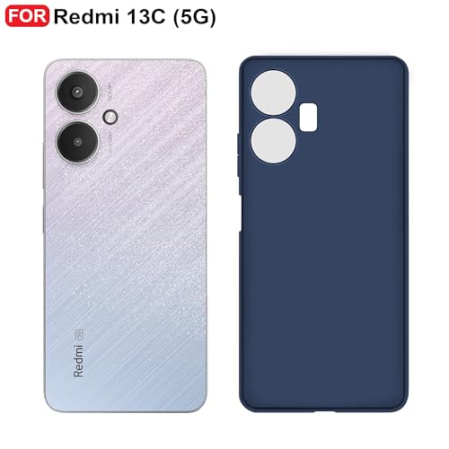 CEDO Back Cover for Redmi 13C (5G) / Poco M6 (5G) | Camera Bump Protection & Inner Velvet Fabric Lining | Ultra Slim Matte Soft Rubberised Case Cover (Blue) - Image 2