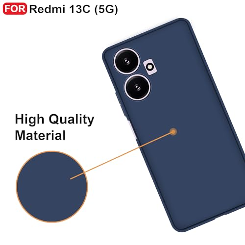 CEDO Back Cover for Redmi 13C (5G) / Poco M6 (5G) | Camera Bump Protection & Inner Velvet Fabric Lining | Ultra Slim Matte Soft Rubberised Case Cover (Blue) - Image 5