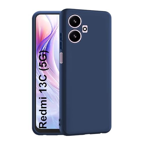 CEDO Back Cover for Redmi 13C (5G) / Poco M6 (5G) | Camera Bump Protection & Inner Velvet Fabric Lining | Ultra Slim Matte Soft Rubberised Case Cover (Blue) - Image 1