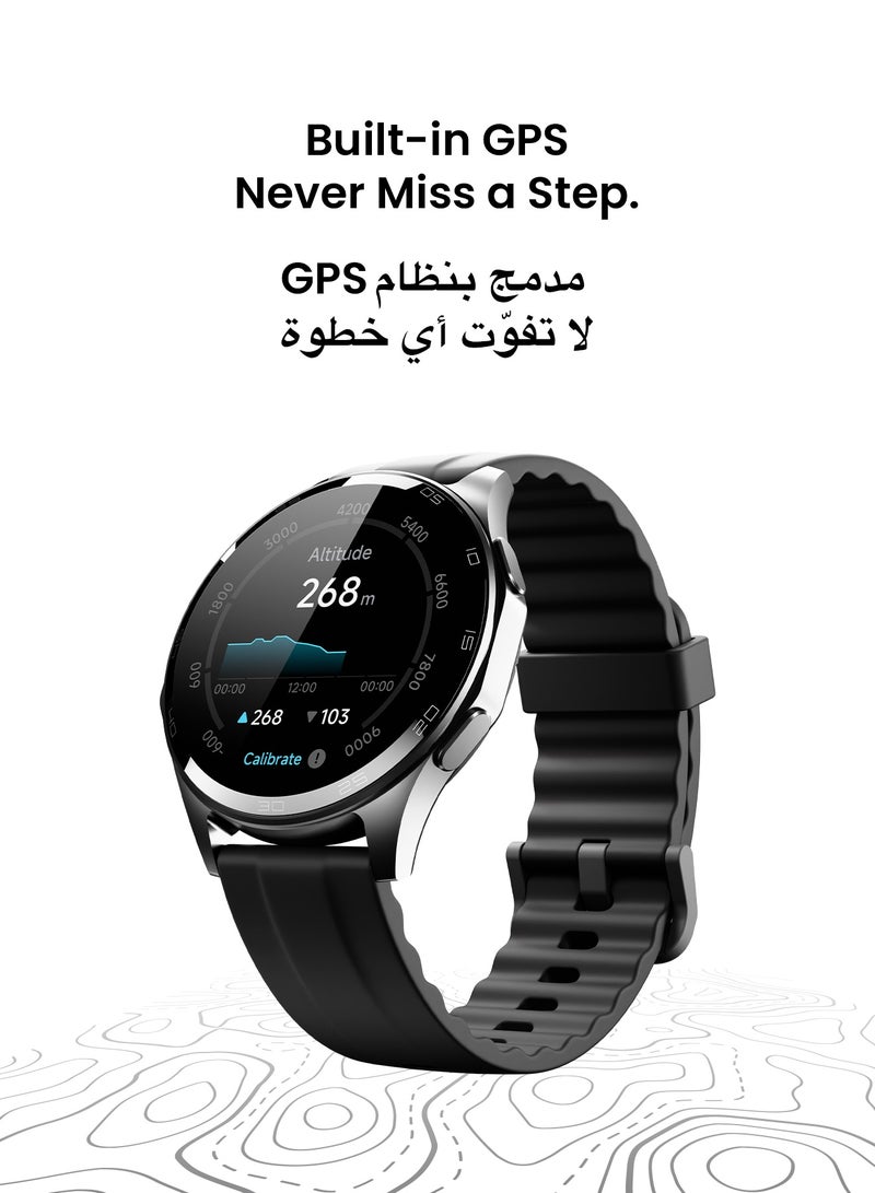 TinyMoose Smart Watch Atlas | Super HD AMOLED 1.43 inch Display, Built-In GPS, AI-Powered Fitness Tracking, Heart Rate & SpO2 Monitor, 30M Water Resistant, Bluetooth Calling, Super Responsive Touchscreen, for Android & iOS – Midnight Black - Image 4