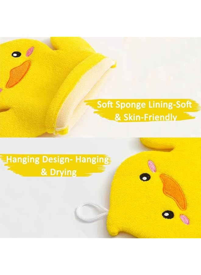 joyzzz Baby Bath Mitt 3 Pcs Soft Wash Gloves With Cute Animal Designs (Duck Frog Bear) Gentle Cleansing Mittens For Newborns & Toddlers Perfect Baby Shower Gift Set Bath Sponge  - Image 2