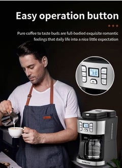sokany Coffee Maker/Coffee Machine, 1086W, 15 Cup/1.8L Glass Carafe, 24 Hours Programmable with Drip Stop Mechanism, Lcd Display SK-506E Black  - Image 4
