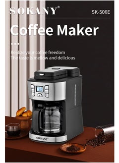 sokany Coffee Maker/Coffee Machine, 1086W, 15 Cup/1.8L Glass Carafe, 24 Hours Programmable with Drip Stop Mechanism, Lcd Display SK-506E Black  - Image 2