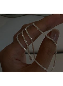 Huitich 1 Layer Silver Chain Choker Necklace for Women  - Image 3