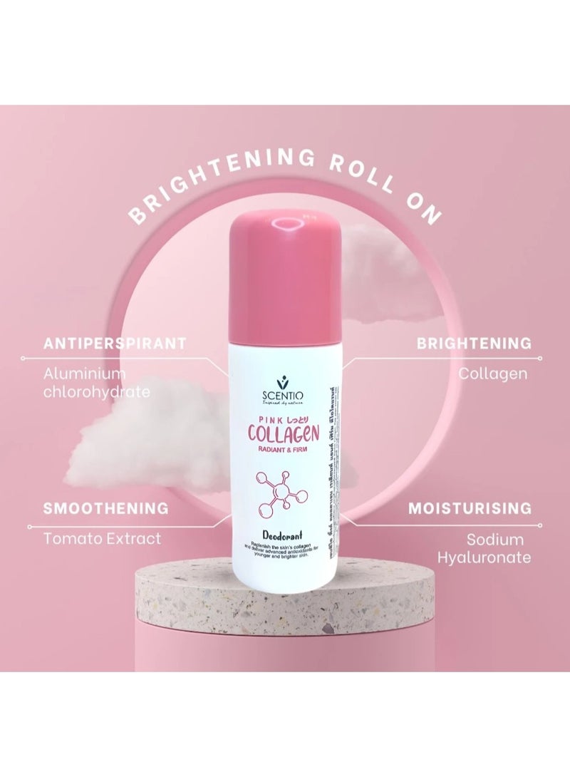 Scentio Pink Collagen Radiant & Firm Deodorant Roll-On - 50ml - Image 2