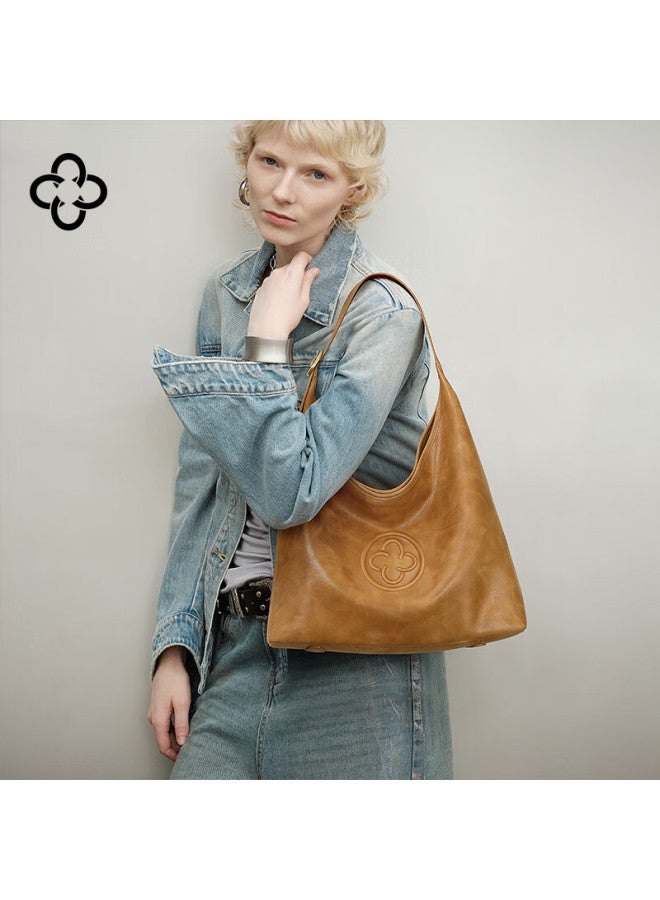 Cassile Cassile Tote Bag For Women, Vegetable Tanned Leather, Light Luxury Hobo Bag, Birthday And Qixi Festival Gift - Image 4
