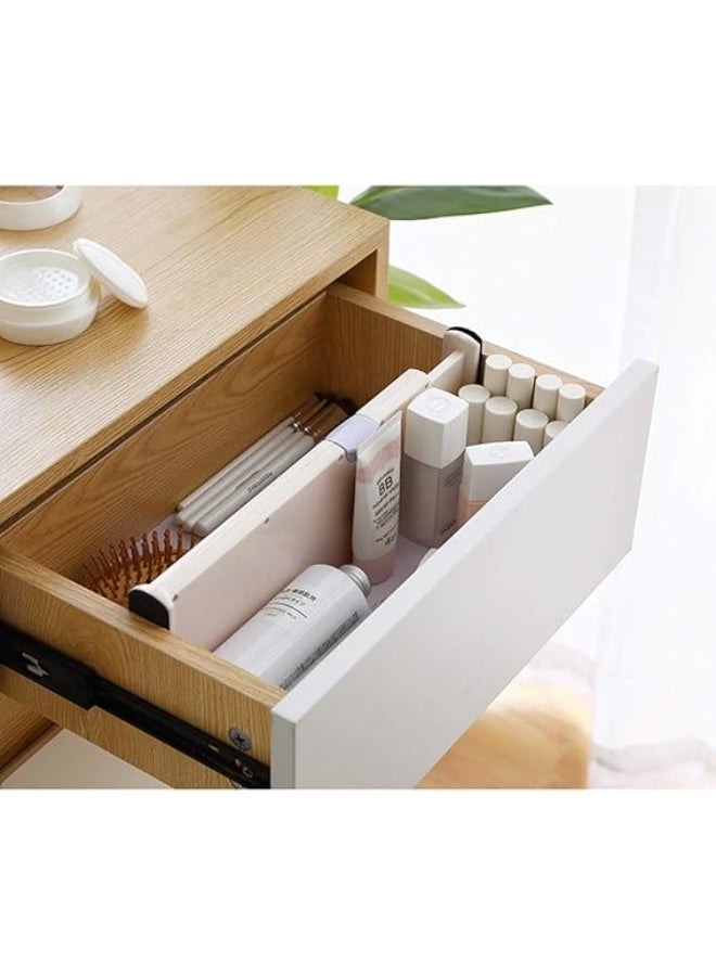 Adjustable Drawer Dividers Selected 17" Expandable Drawer Organizers Set Plastic Drawer Separator Suitable for Kitchen Bathroom Bedroom Office Dresser Desk - White - Image 2