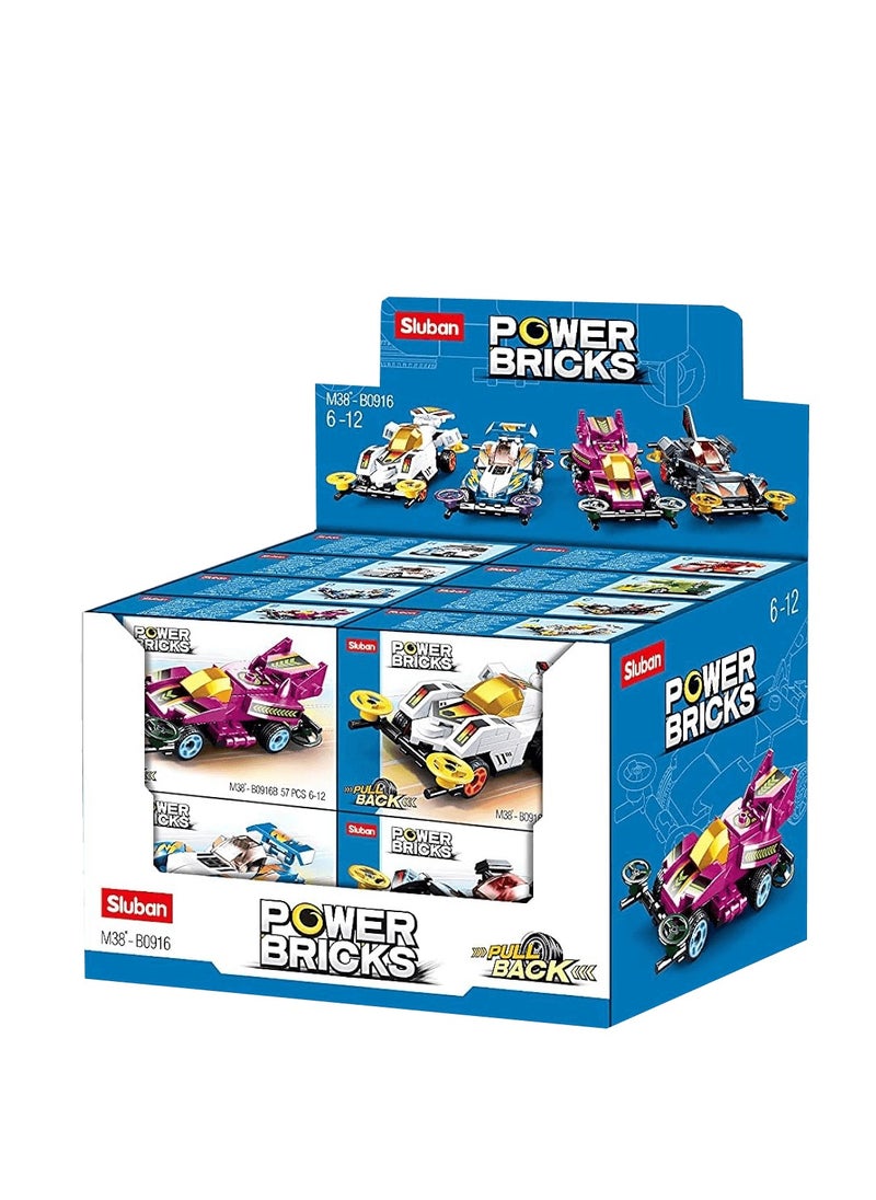 Sluban - Sluban M38-B0916 Power Bricks- Pull Back Car Building Blocks (Assorted 1 Pack) - Image 1