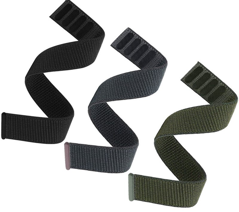 Olytop Fenix 8 47mm/Fenix 7/6/5/EPIX Gen 2/ Pro 47mm Watch Bands, 22mm Hook & Loop Quick Dry Nylon Sport Replacement Strap for Garmin Fenix 8/E47mm/6 Pro/7 pro/5 Plus/Instinct/Forerunner 935, Black/Green/Grey - Image 1