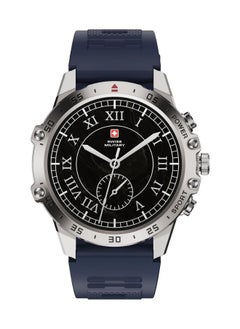 SWISS MILITARY SWISS MILITARY DOM5 Smartwatch 1.43-inch AMOLED, Bluetooth Calling, Multi Language, Health And Sports Tracking, Wireless Charging, 7 Days Battery, IP68, iOS/Android Compatible, Silver Frame with Blue Strap  - Image 1