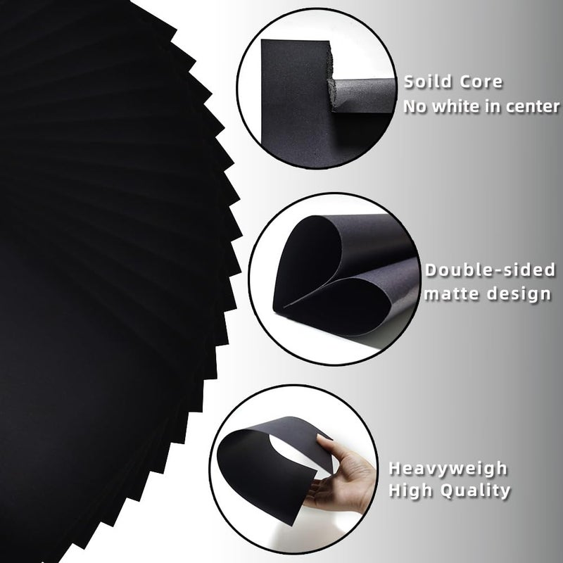 TEETOOKEA 30 Sheets Black Cardstock, 8.5 x 11 Card Stock, 92lb/250gsm Thick Cover Stock, Heavyweight Printer Paper for Invitations, Scrapbooking, Crafting, DIY Projects, Decoration and Drawing - Image 3