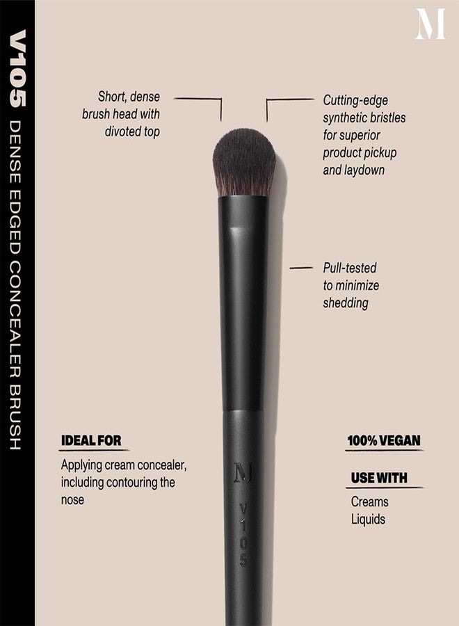 Morphe V105 Dense Edged Concealer Brush - Vegan Pro Series Makeup Brush for Liquid & Cream Makeup - Provides Concentrated Coverage in a Single Press (1 Count) - Image 3