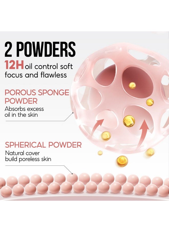 CARSLAN - Oil Control Pressed Setting Powder Compact, 12H Longlasting Translucent Powder Makeup, Waterproof Face Powder, 01 Light, 0.28Oz - Image 1