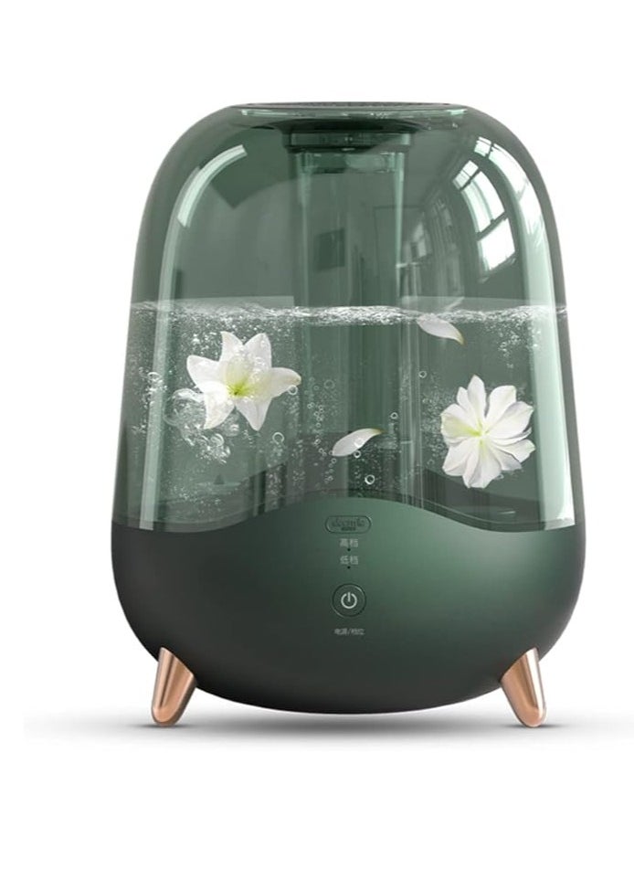 Deerma Crystal Clear Ultrasonic Cool Mist Humidifier Silent Aromatherapy Diffuser Water Mist System with Transparent Removable Water Tank for Easy Filling and Cleaning Green 